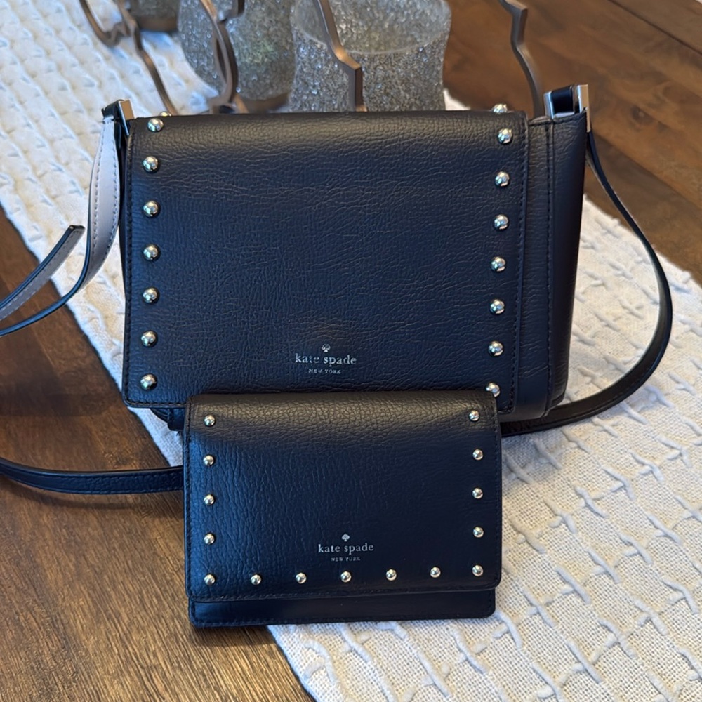 Kate Spade Sanders Place Avva Studded Crossbody and Wallet